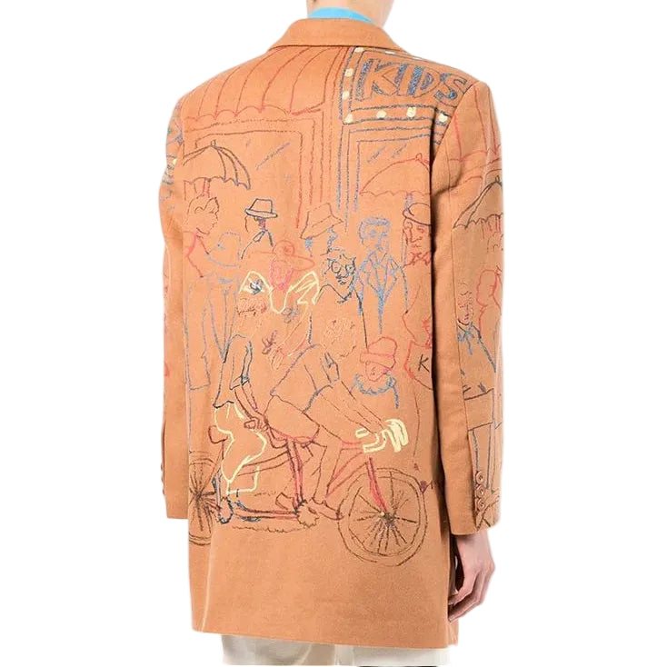 [Brown] Tandem Bike Long Coat