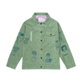 [MINT/GREEN] Embroidery Doodle Cord Jacket