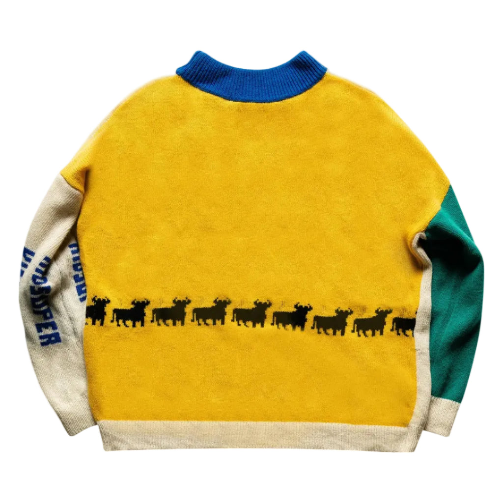 [Multicolor] Face Knit Sweater