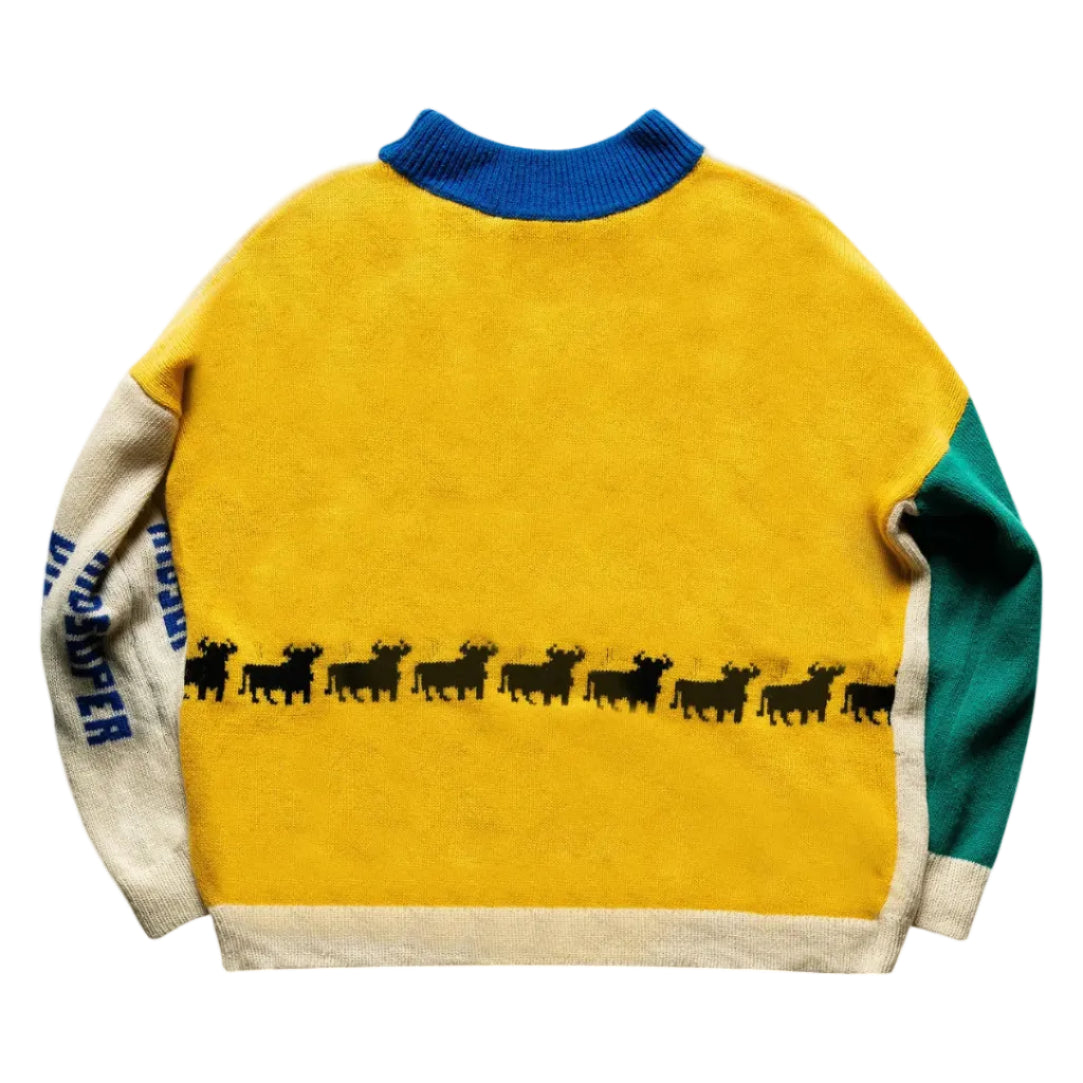 [Multicolor] Face Knit Sweater