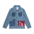 [BLUE-Denim] Pinstripe Denim Jacket (Painted Pocket)