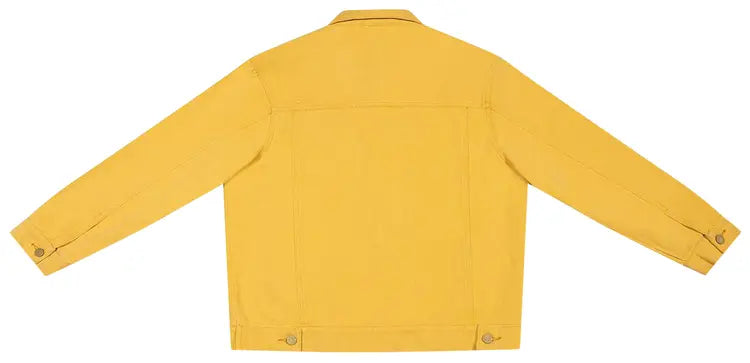 [Yellow] Painted Face Denim Jacket