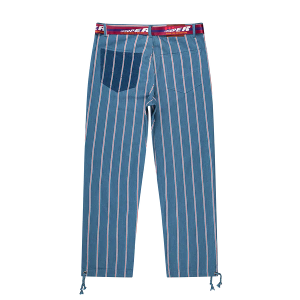 [BLUE-Denim] Pinstripe Denim Jeans (Painted Pocket)