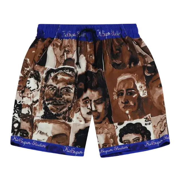 [BROWN-MULTI] Faces Shorts