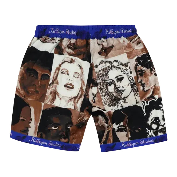 [BROWN-MULTI] Faces Shorts