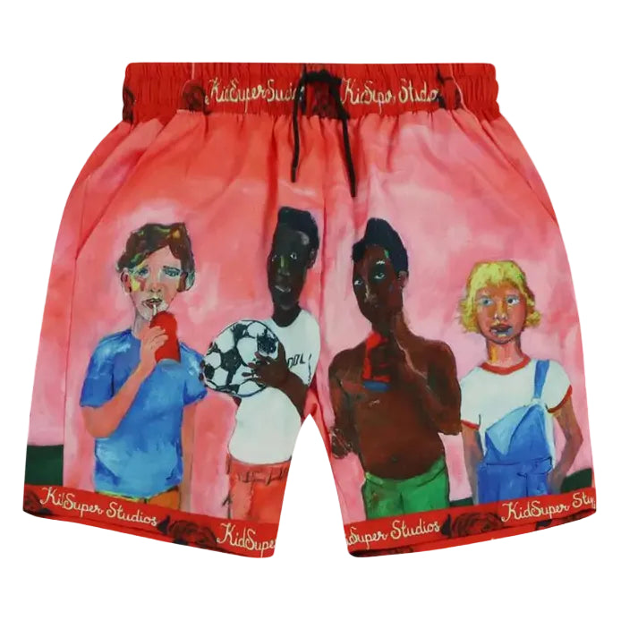 [Red-Multicolor] Kids Shorts