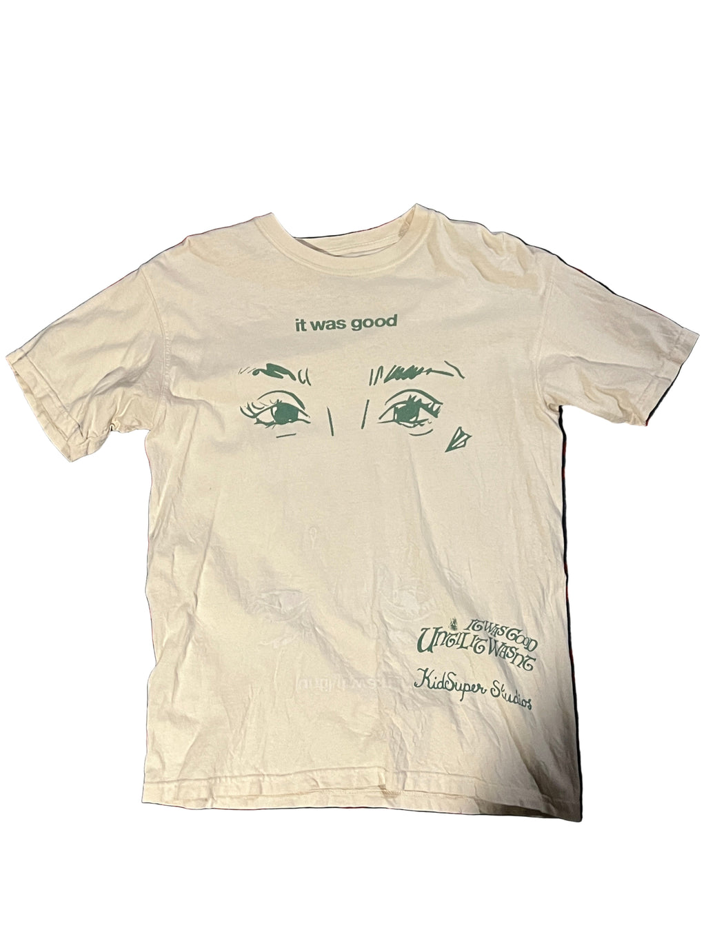 [Cream/TAN] Kehlani x KidSuper It Was Good Until it Wasn't TEE [Doodle Face]