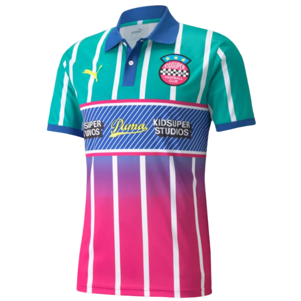[GREEN-White-Purple-Spectra-Gradient] PUMA X KidSuper Soccer Jersey