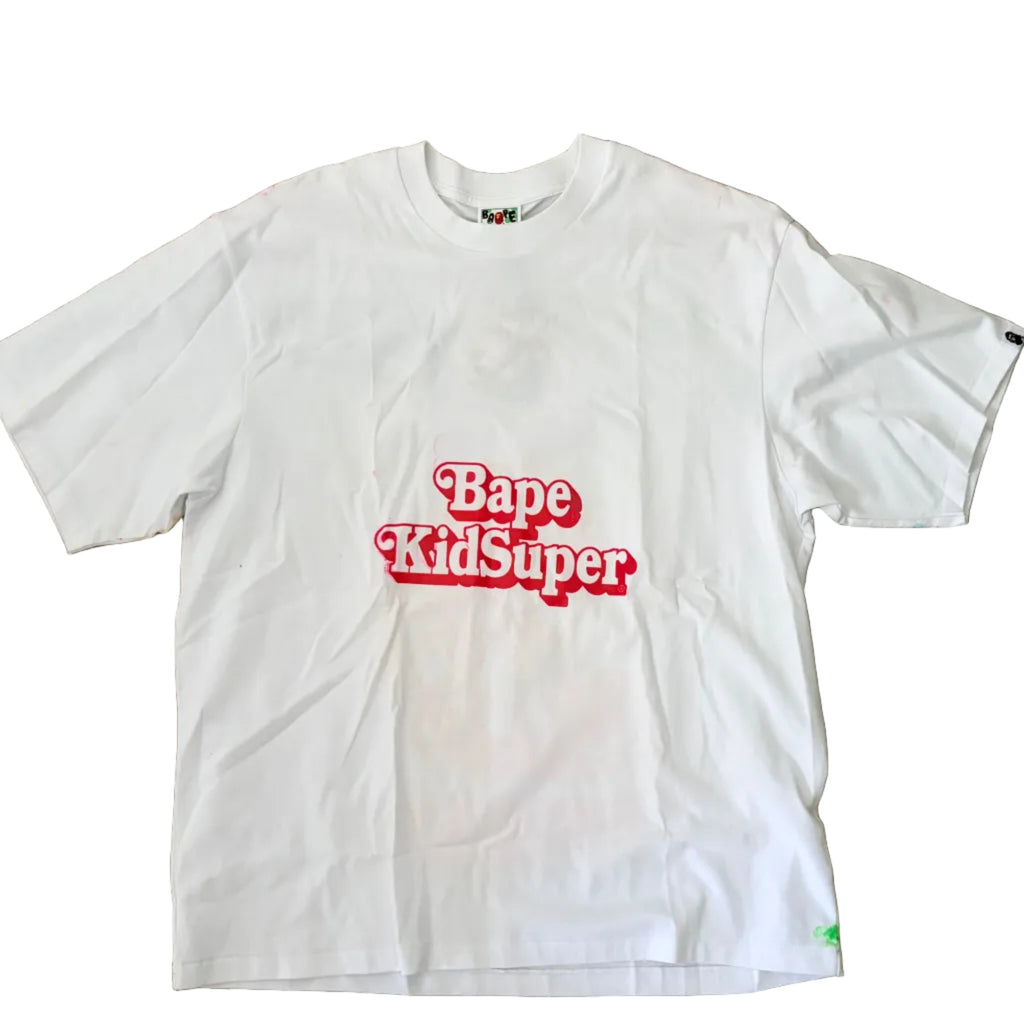 [WHITE] BAPE X KIDSUPER ORIGINAL - A SUPER APE & BABY MILO TEE