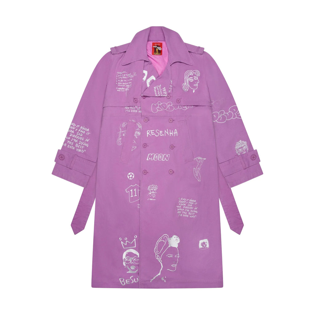 [Pink-PLUM] Embroidered Trench Coat