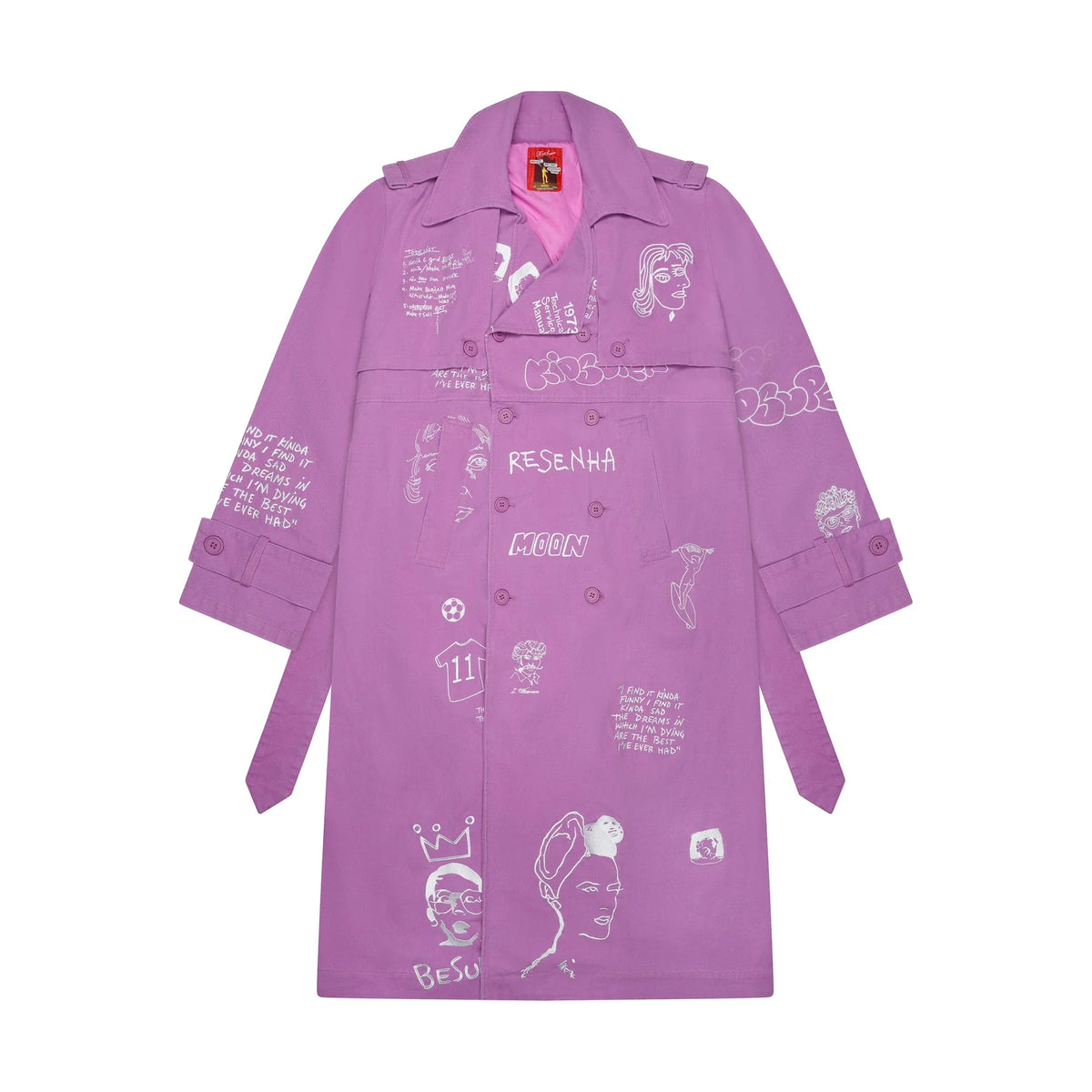 [Pink-PLUM] Embroidered Trench Coat