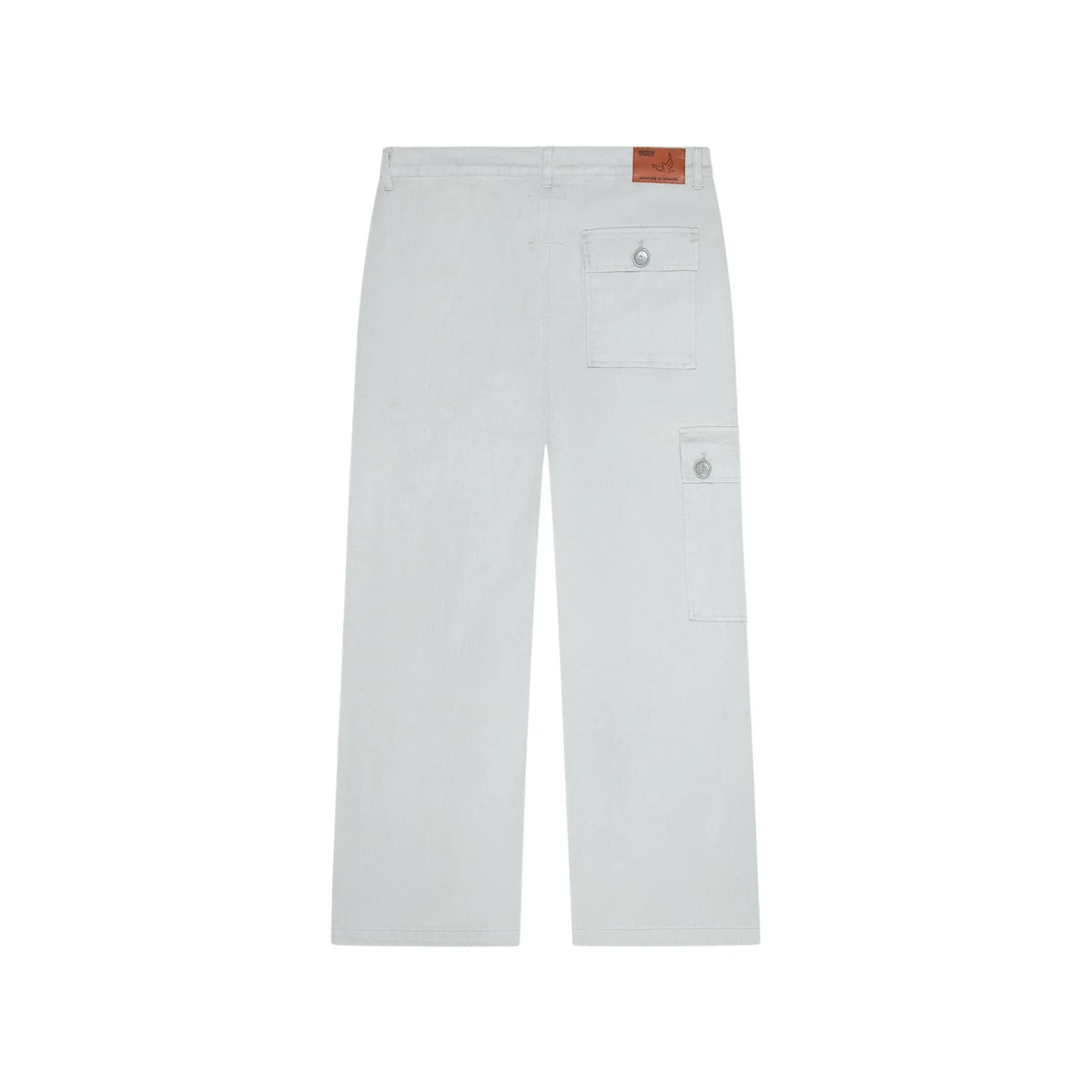 [GREY] Face Embroidered Denim Pants