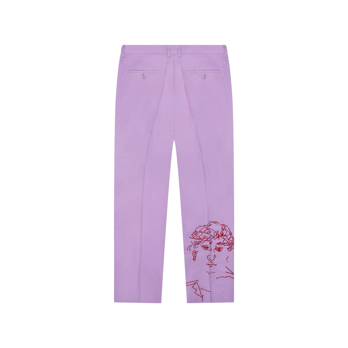 [LAVENDER] Doodle Faces Embroidered Suit Pants