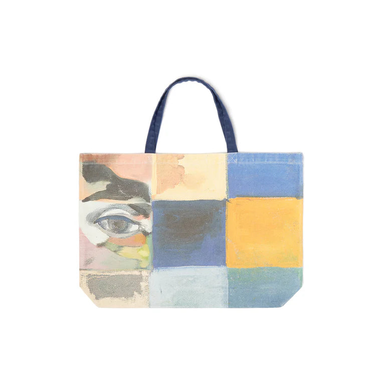 [Multicolor] Checkered Painted Printed Tote