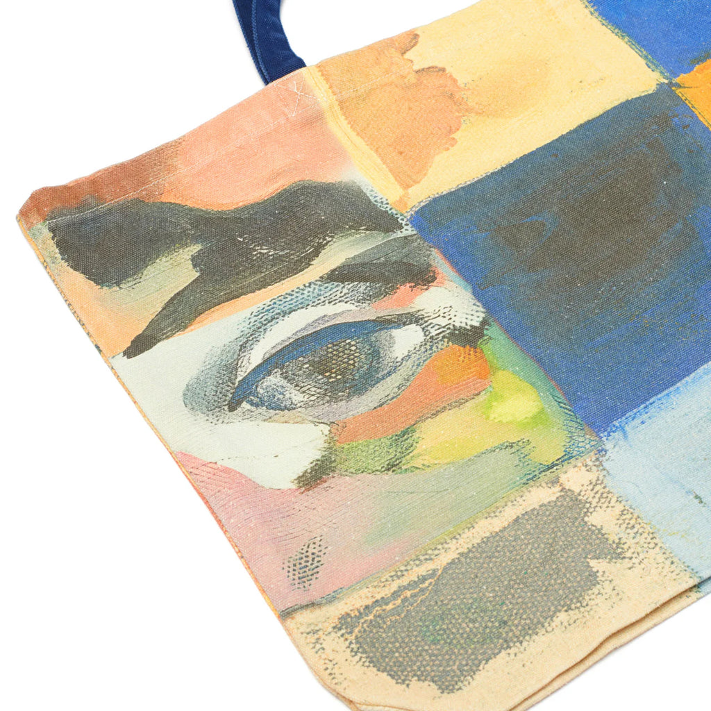 [Multicolor] Checkered Painted Printed Tote
