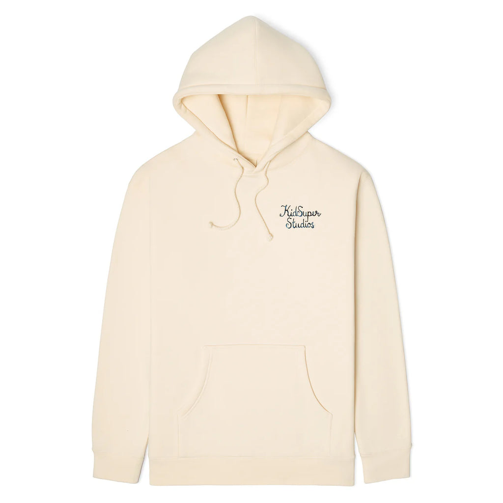 [Cream] Script logo Hoodie