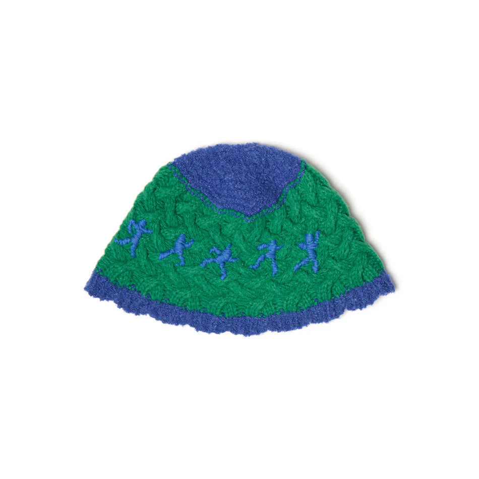 [Green-Blue] Running Man Crochet Hat