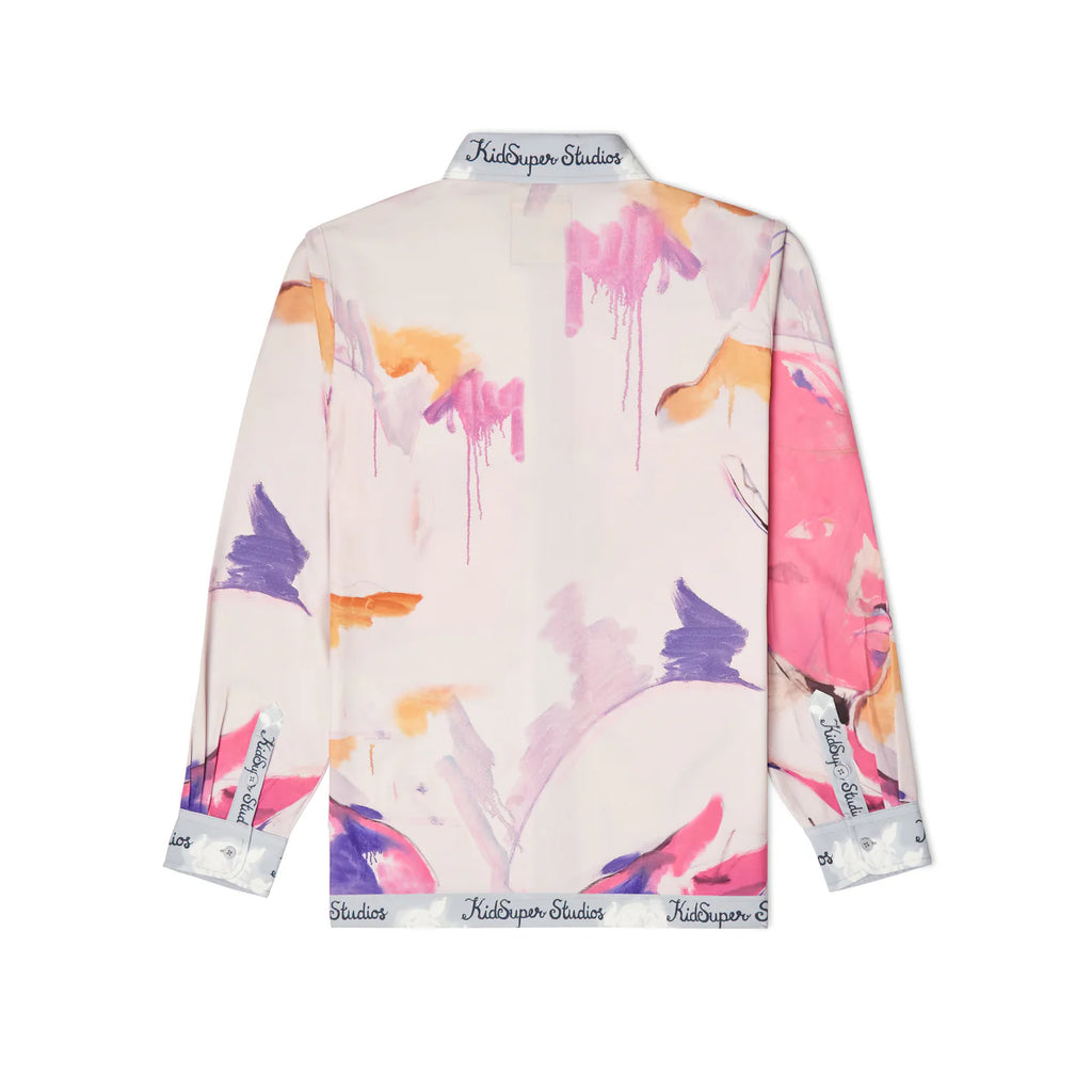[Pink-Multi] Printed Satin Shirt