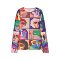 [Multicolor] Faces printed mesh shirt