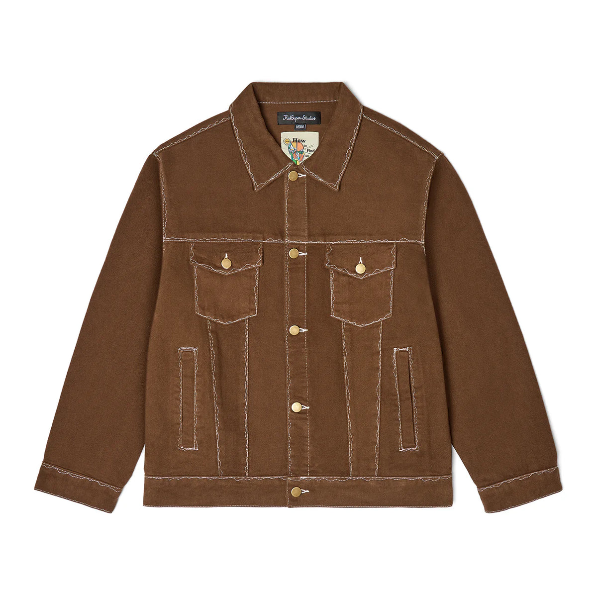 [Brown] Messy Stitched Work Jacket