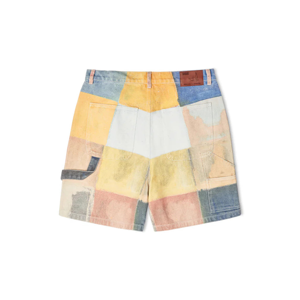 [Multicolor] Checkered Painted Printed Short