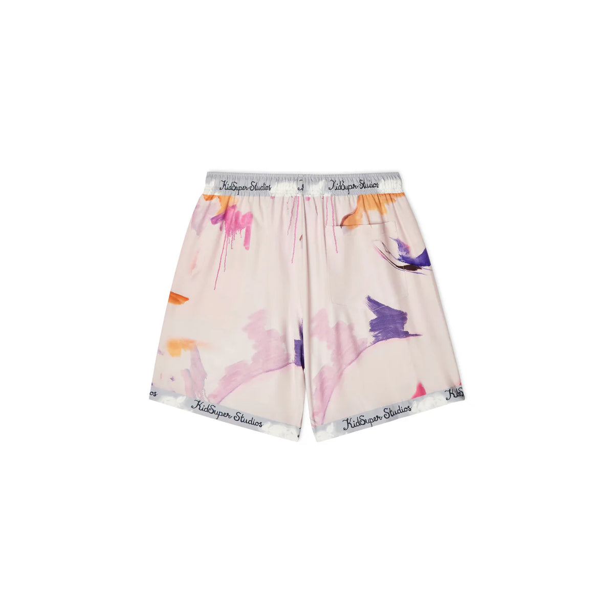 [Pink-Multi] Printed Satin Shorts