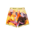 [Yellow] Printed Satin Shorts