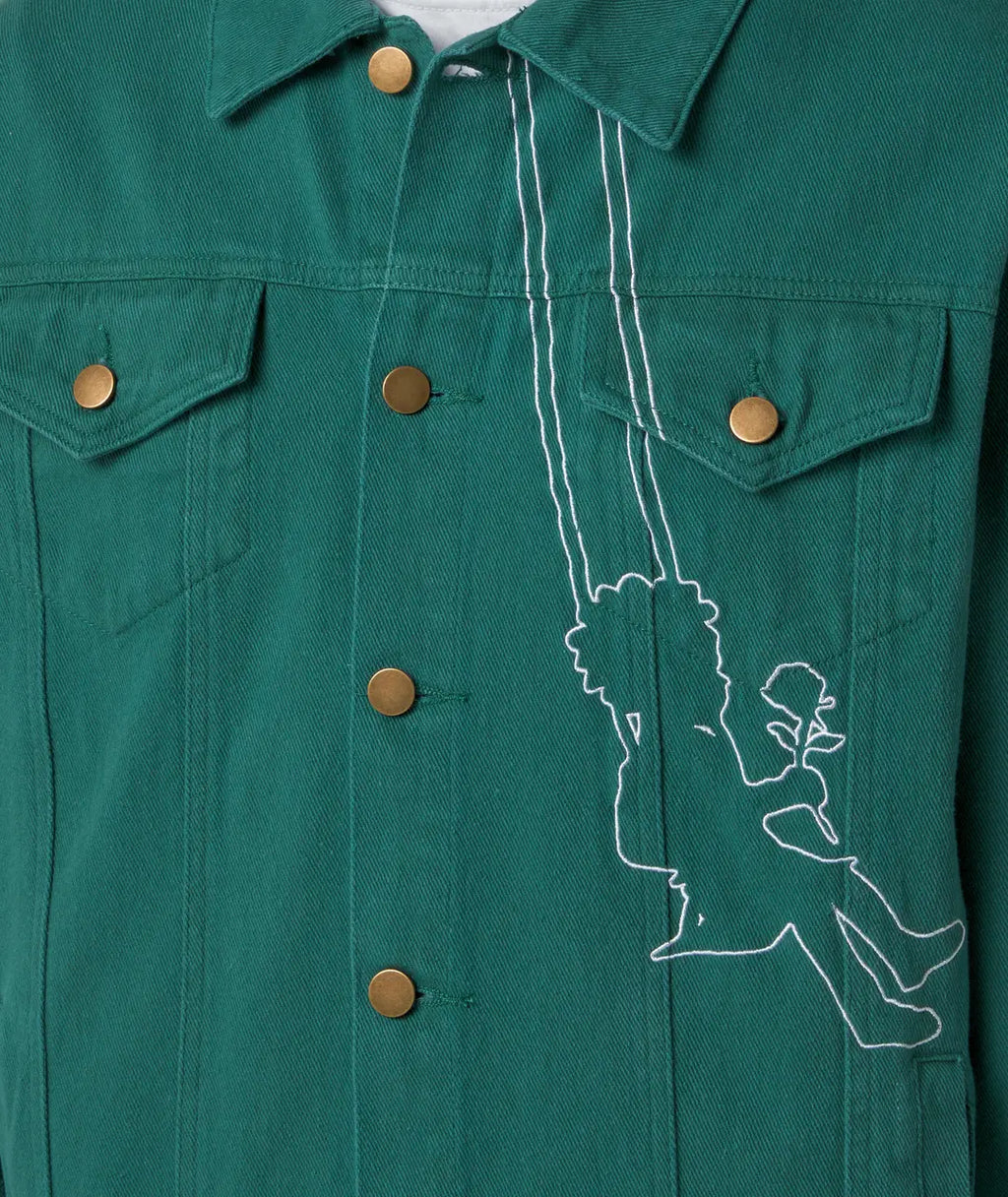 [Green/Teal] Swingset Denim Jacket