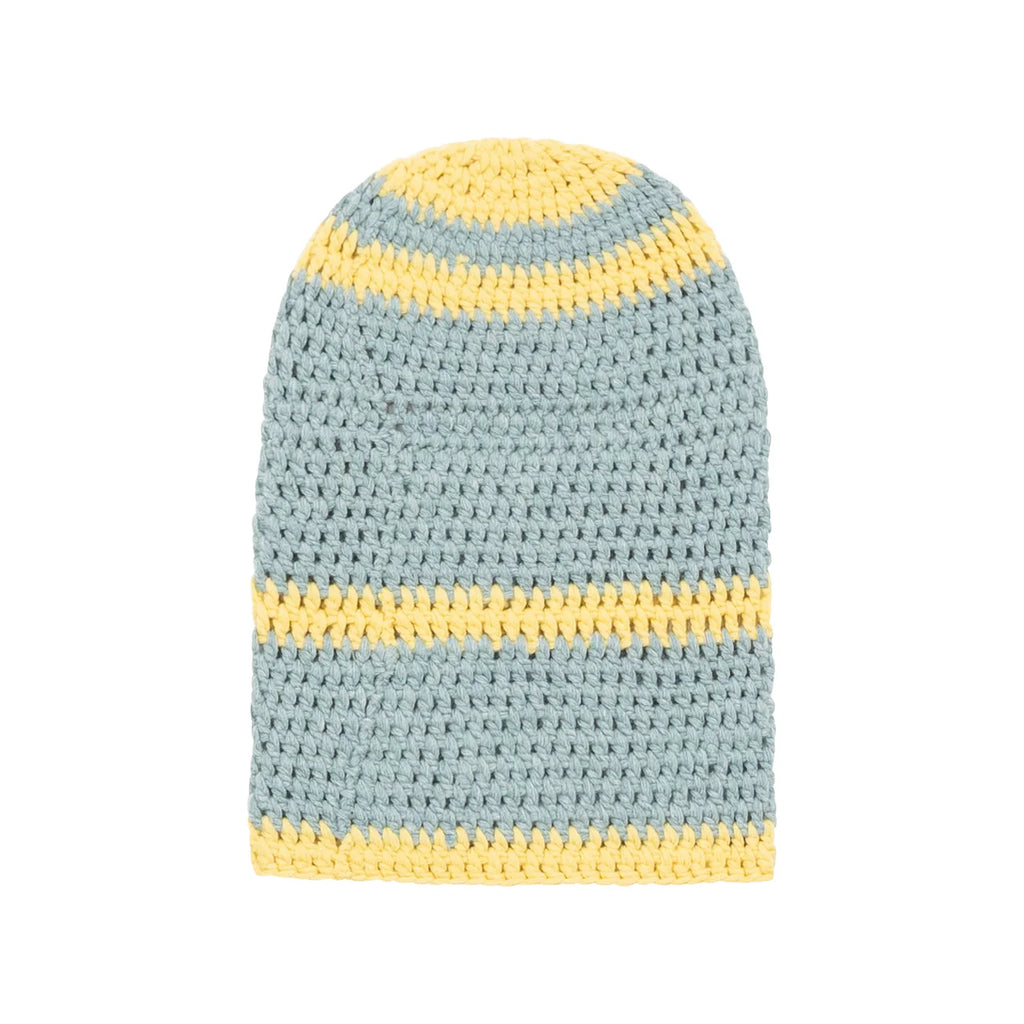 [Blue/Baby Blue-Yellow] Knit Balaclava Beanie