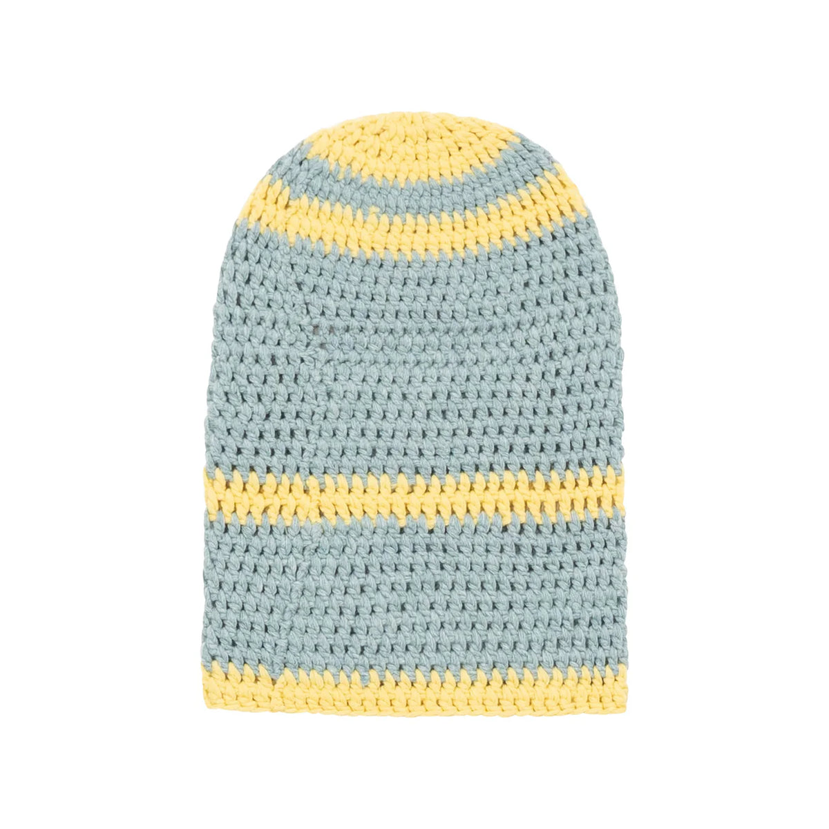 [Blue/Baby Blue-Yellow] Knit Balaclava Beanie