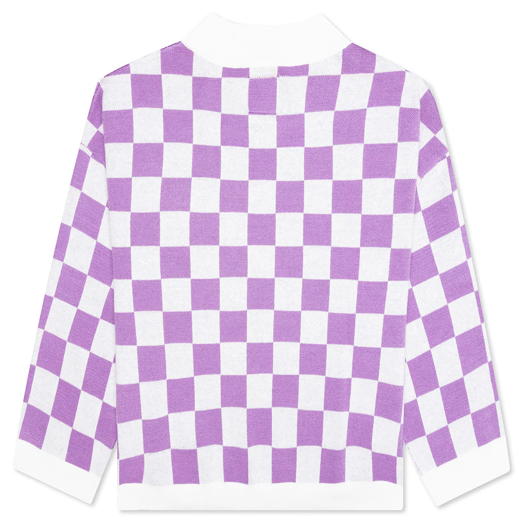 [Purple] Checkered Soccer Sweater