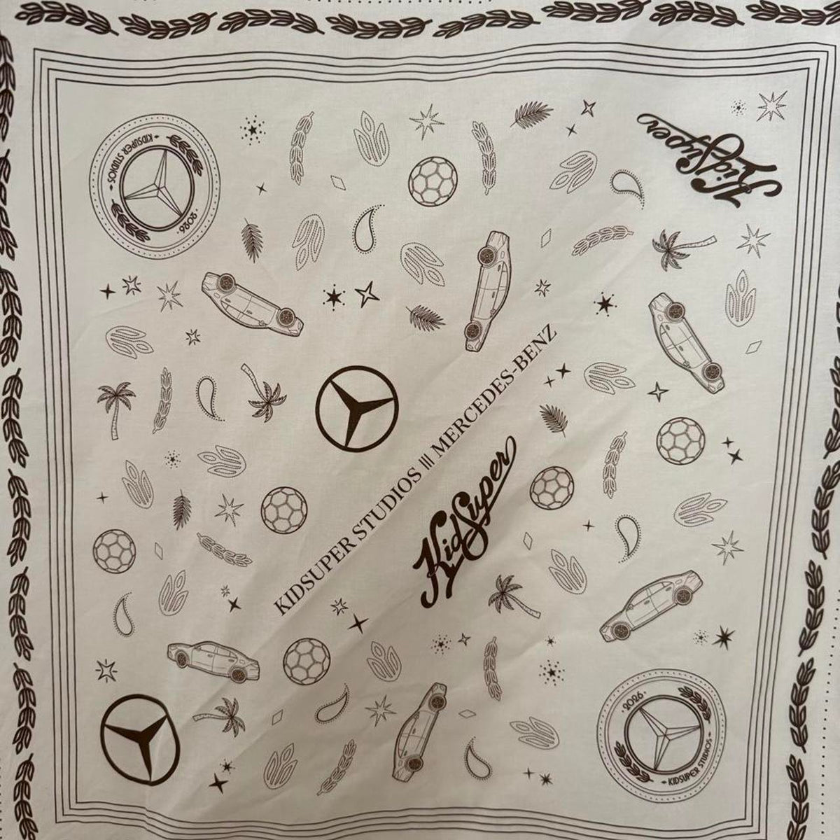 [Cream] Mercedes Benz x KidSuper Silk Scarf