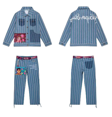 [BLUE-Denim] Pinstripe Denim Jacket (Painted Pocket)