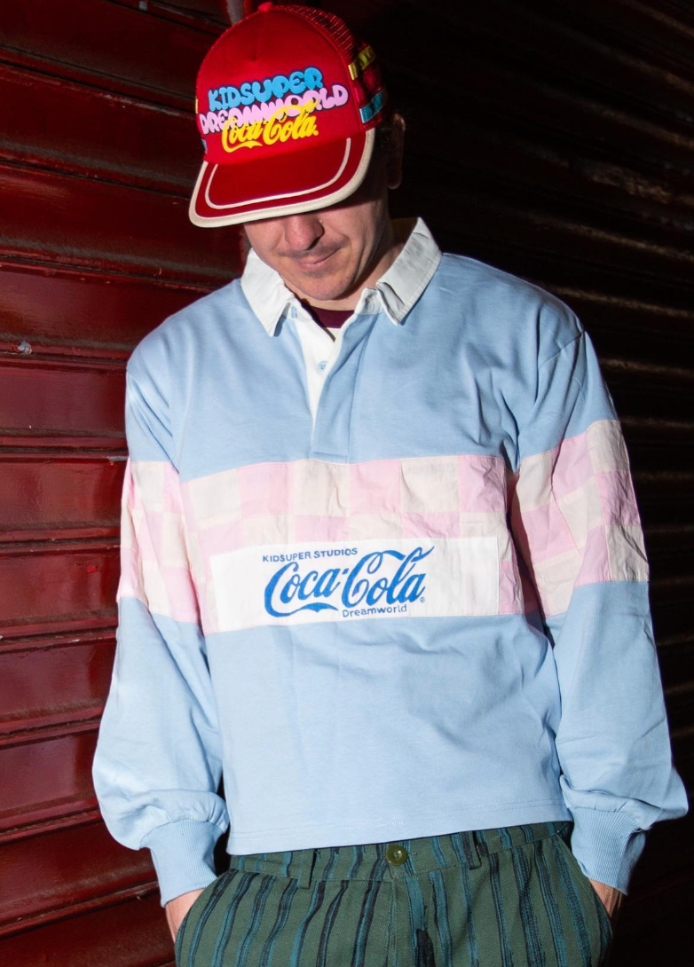 [Blue/Baby BLUE-PINK] COCA COLA DREAMWORLD x KIDSUPER LONG SLEEVE SHIRT