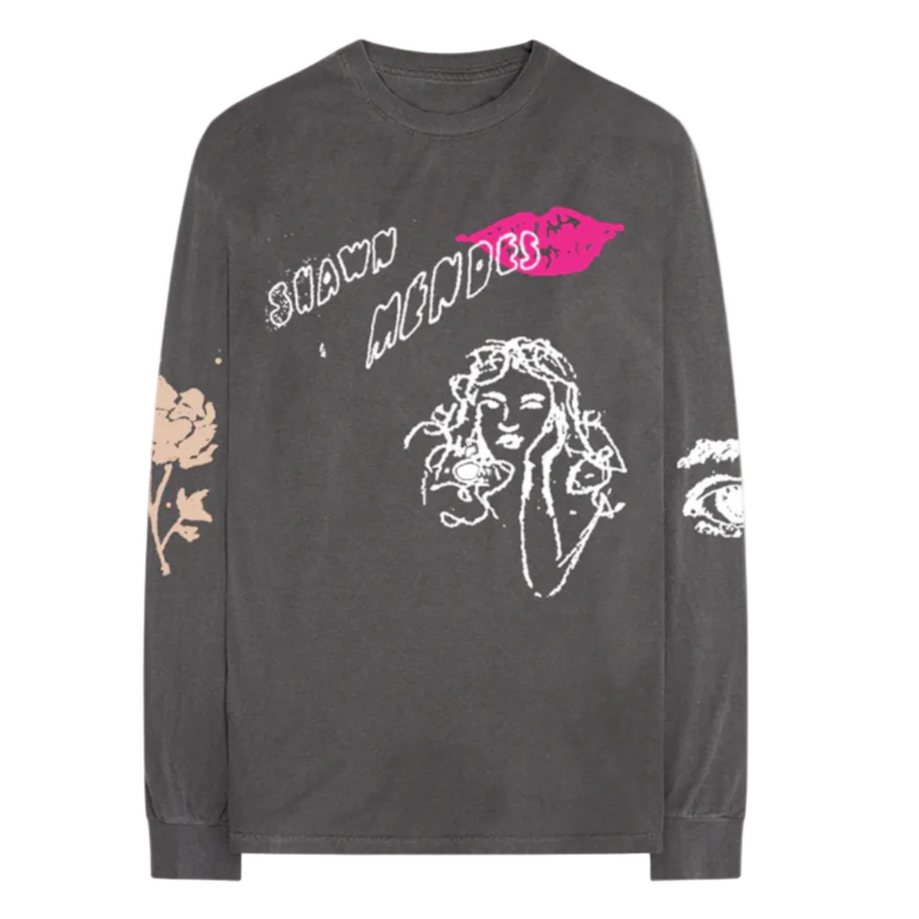 [GREY] SHAWN MENDES X KIDSUPER SKETCH LONG SLEEVE TEE