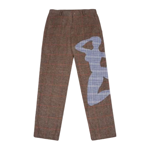 [BROWN-BLUE] RUNNER PLAID SUIT Bottom