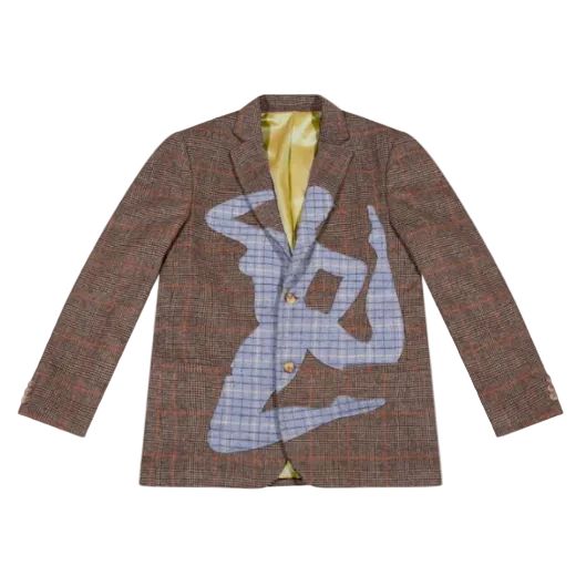 [BROWN-BLUE] RUNNER PLAID SUIT Top