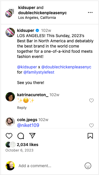 [White] Double Chicken Please x KidSuper Menu Design and Tee