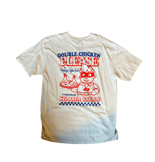 [White] Double Chicken Please x KidSuper Menu Design and Tee
