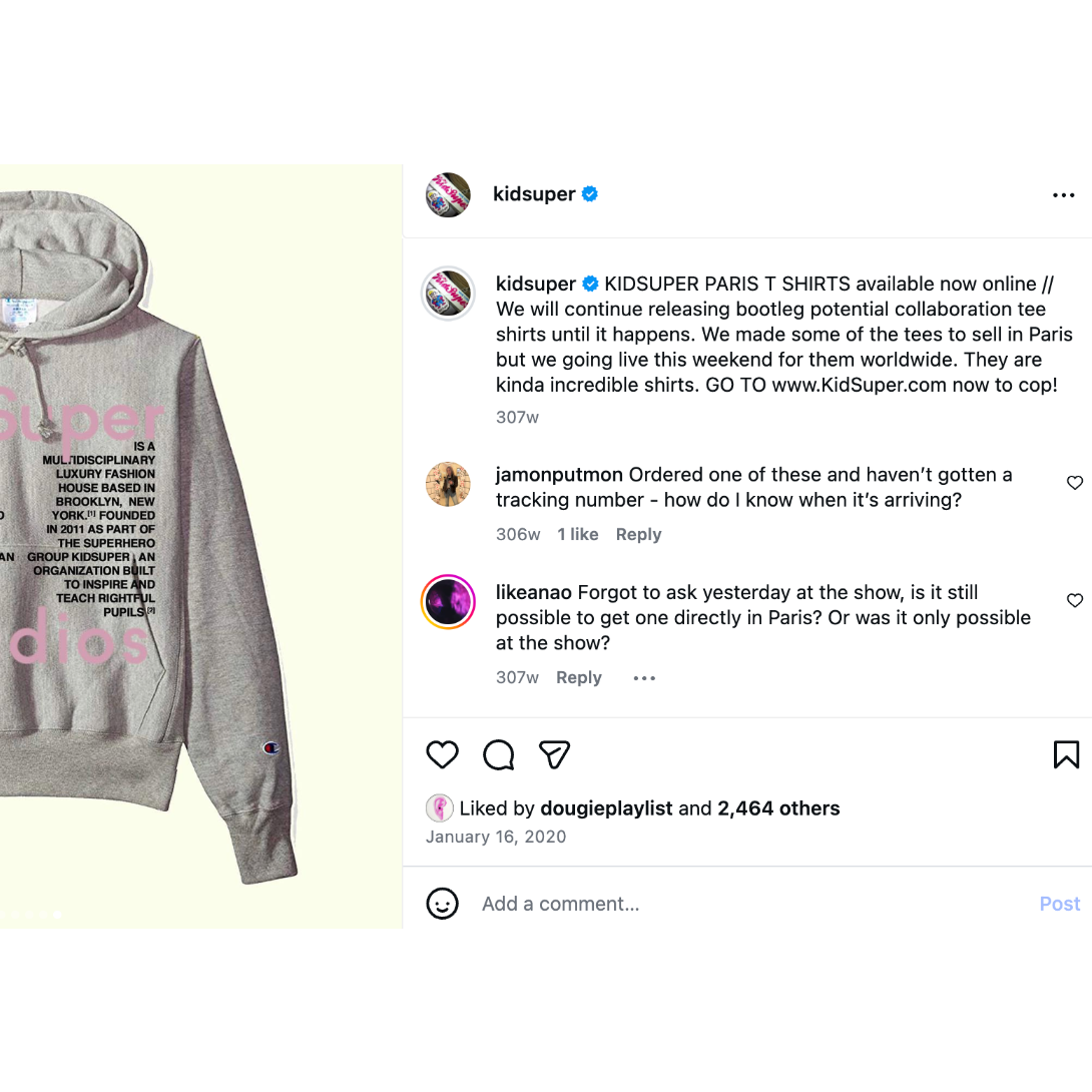 [Grey] KIDSUPER STUDIOS PARIS HOODIE