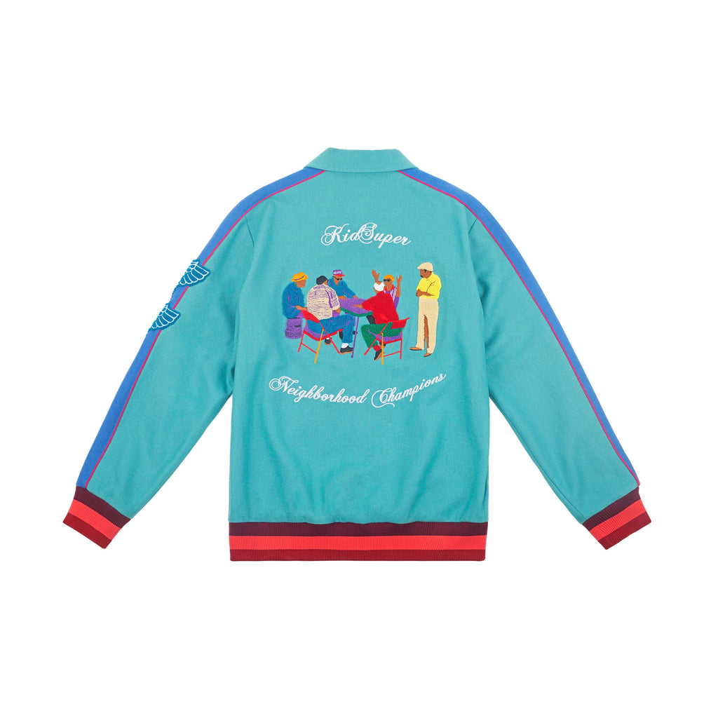 [BLUE/AQUA] VARSITY JACKET