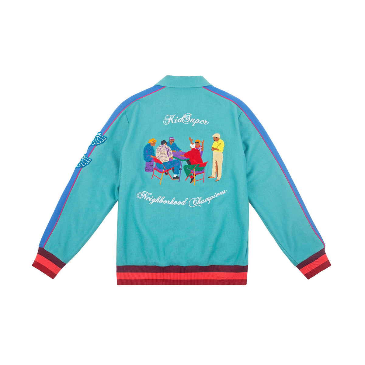 [BLUE/AQUA] VARSITY JACKET
