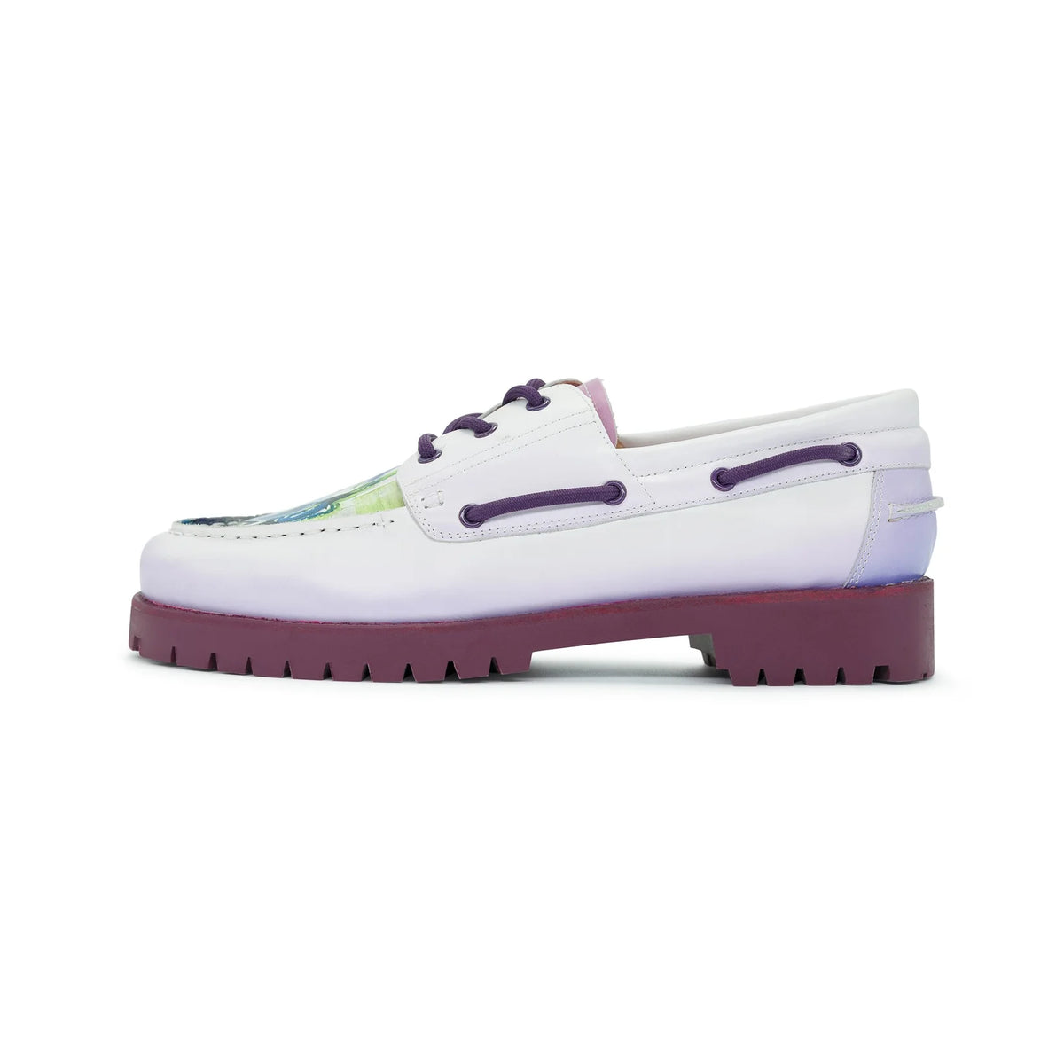 [Purple] Printed Lace Lug Loafer