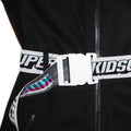 [White] Plastic Elastic Logo Belt