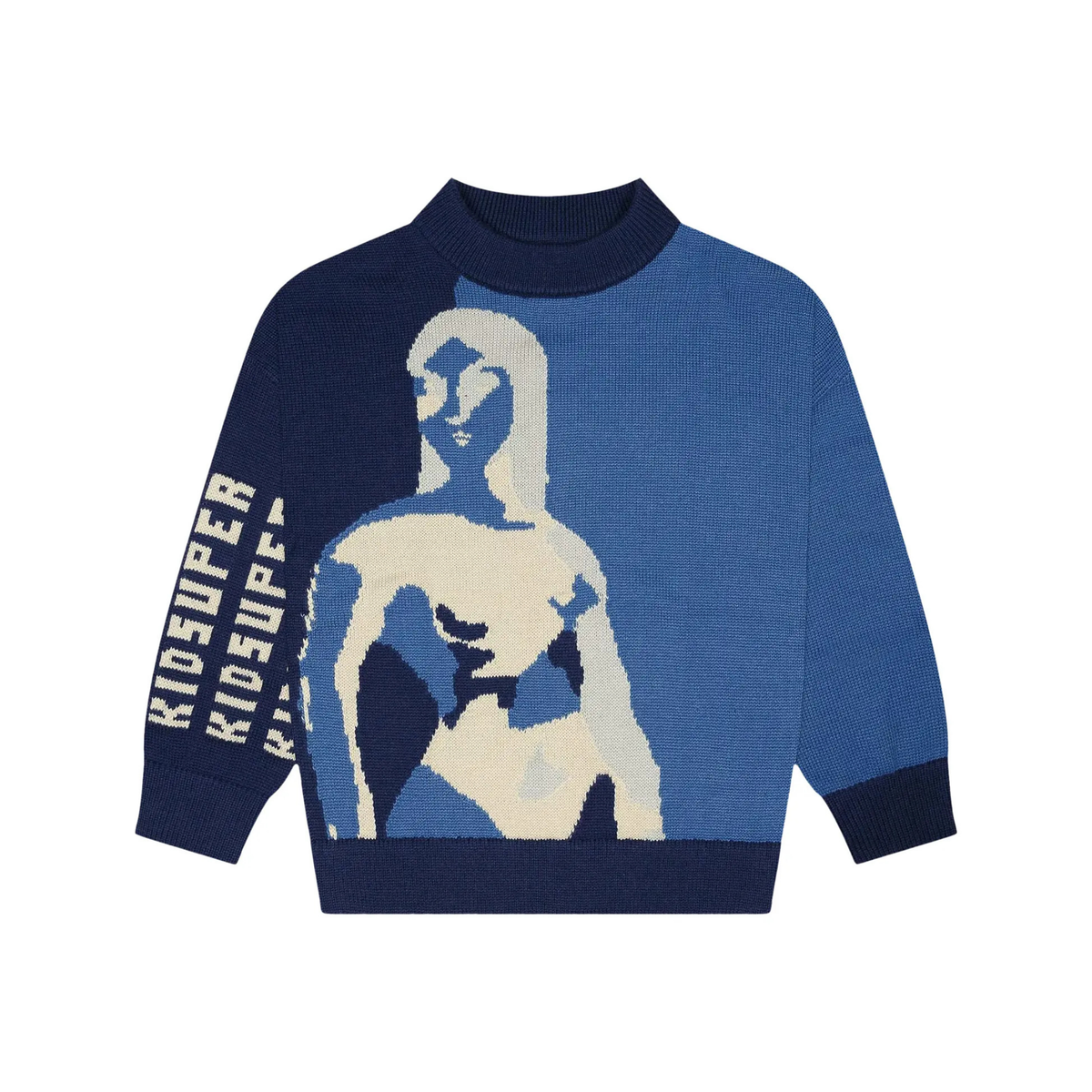 [BLUE] SILHOUETTE OF WOMAN SWEATER