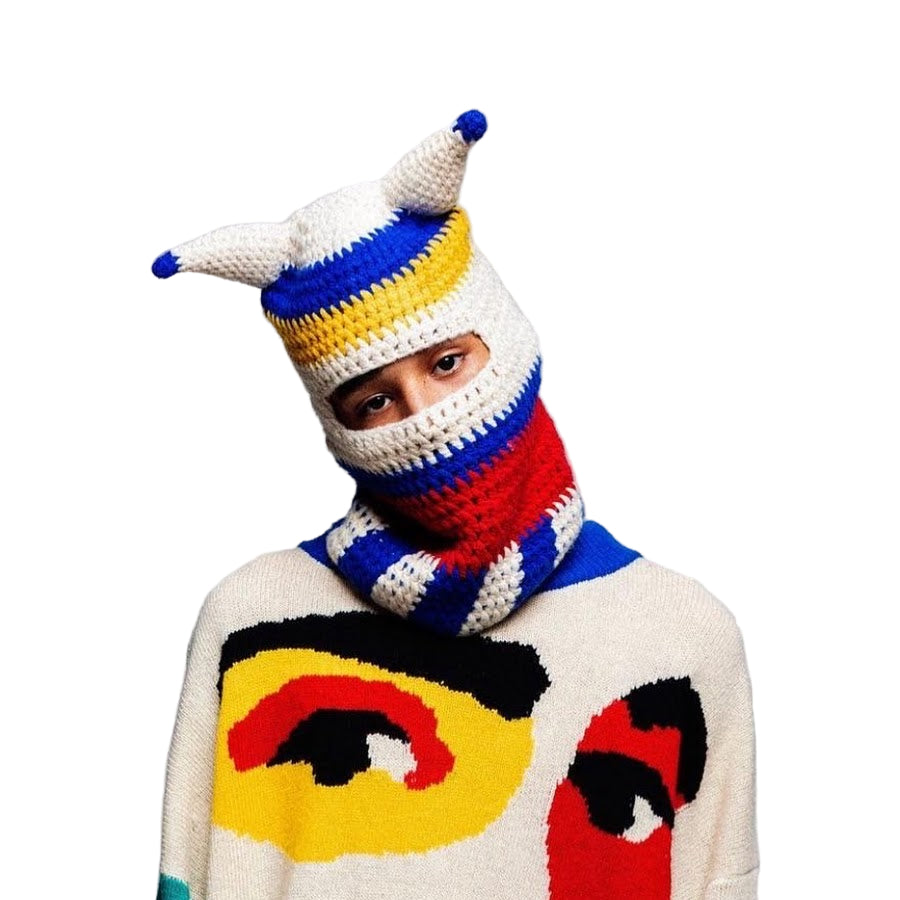 [BLUE-RED-MULTICOLOR] FACE BEANIE