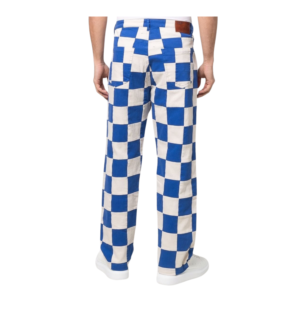 [Blue] Checkered Jean Pant