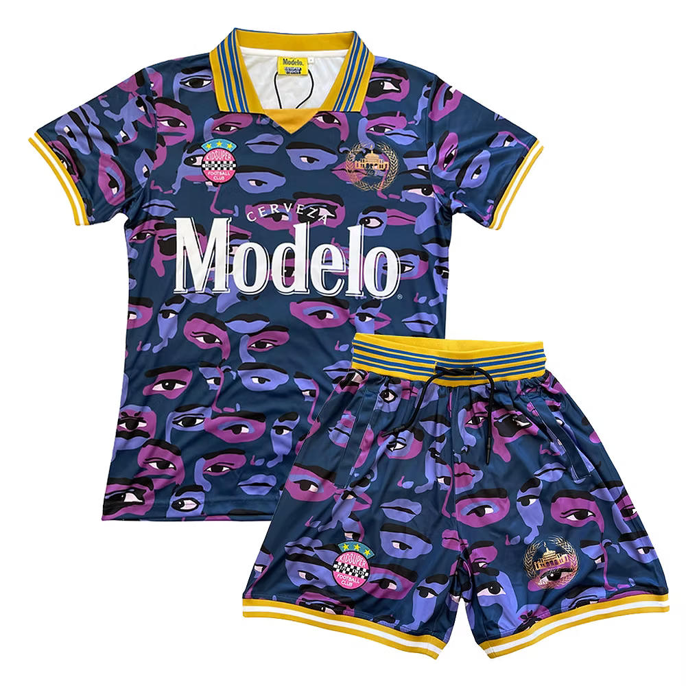 [Purple-Gold] Modelo x KidSuper Soccer Uniform Faces Jersey
