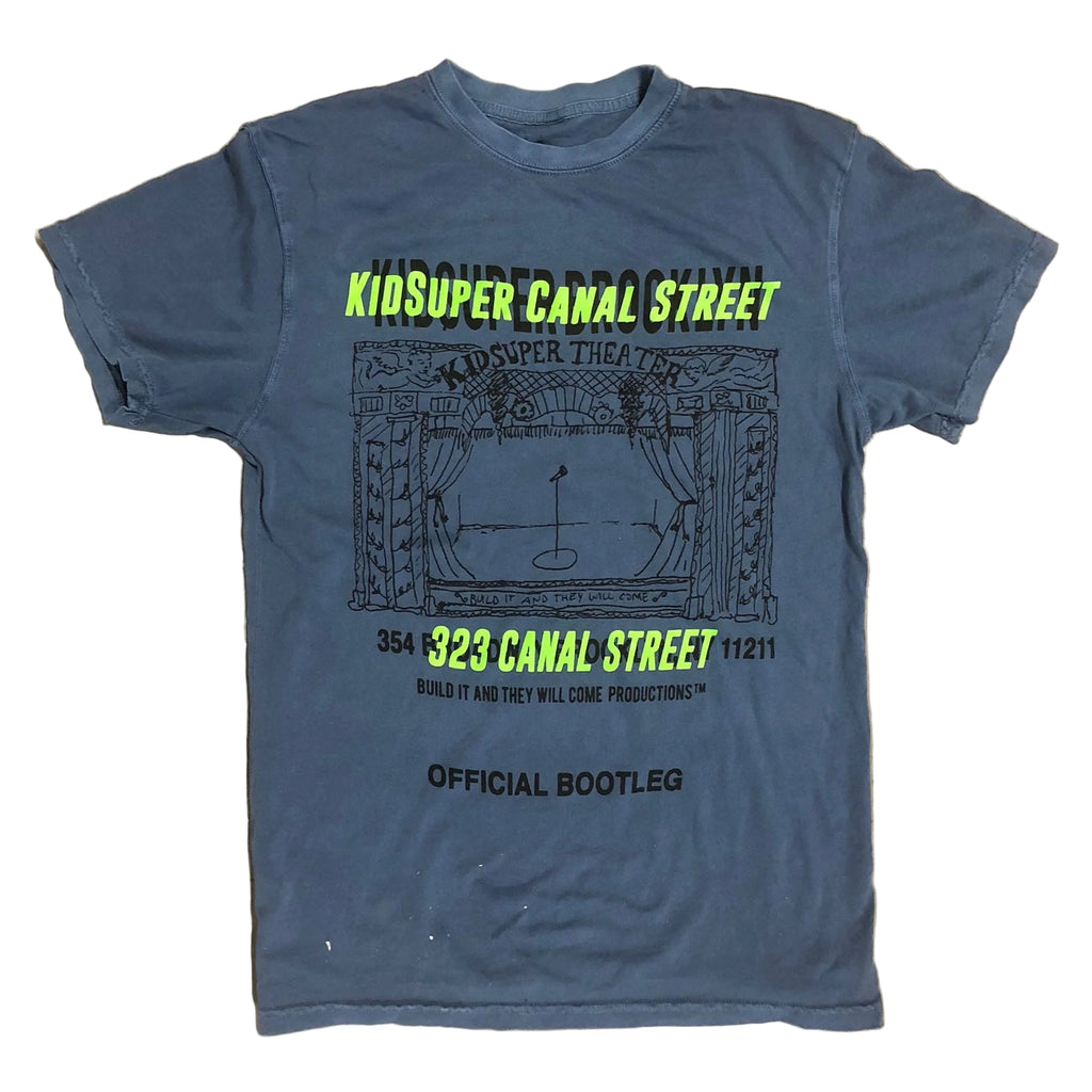 [BLUE DENIM-GRAY] KIDSUPER CANAL STREET OFFICIAL BOOTLEG TEE