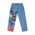 [Blue-Denim] Stitched Face Denim Jeans